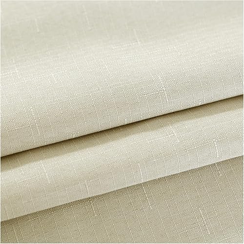 Miniatura 3 de Cortinas opacas 100% de lino beige para dormitorio, cortinas opacas para sala de estar, cortinas de oscurecimiento de habitación de doble capa de 84