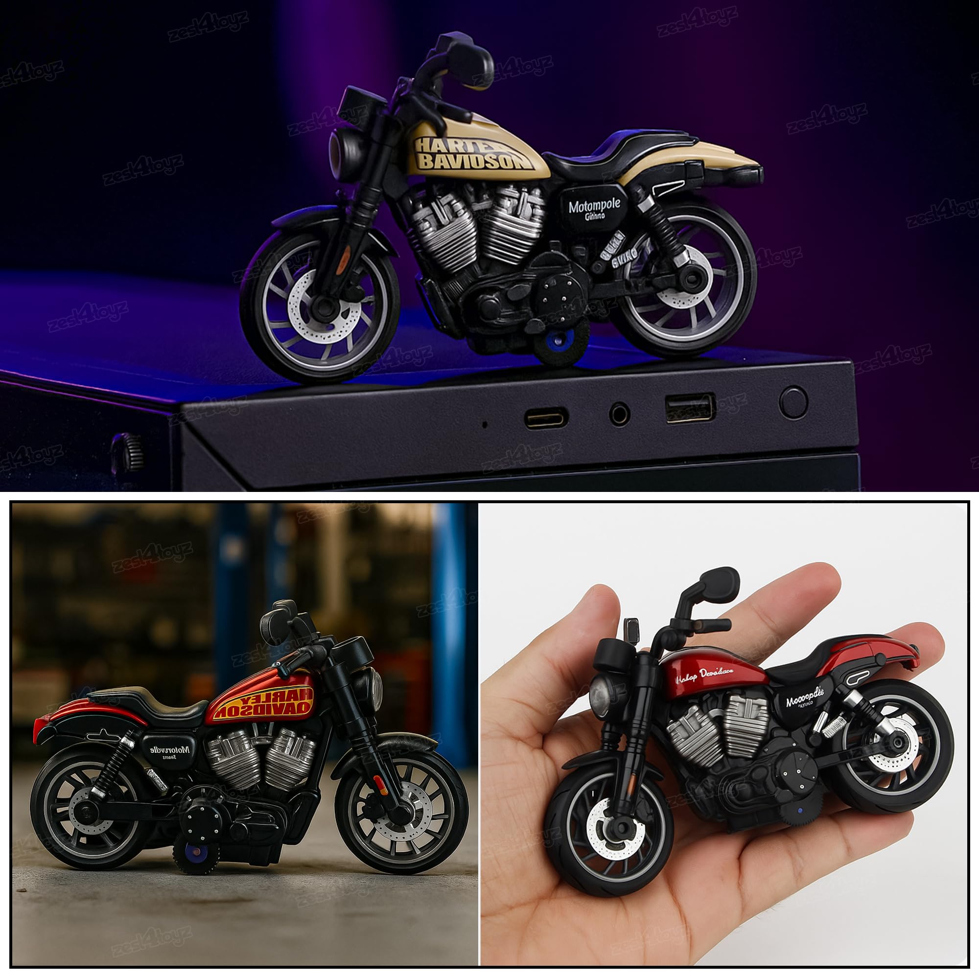 Zest 4 Toyz Die-cast Alloy Motorbikes for Kids 1:14 Scale Alloy Model Bikes Pull Back Toys Suitable for 3+ Years Boys and Girls Multicolor (Pack of 1) - Image 2 thumbnail