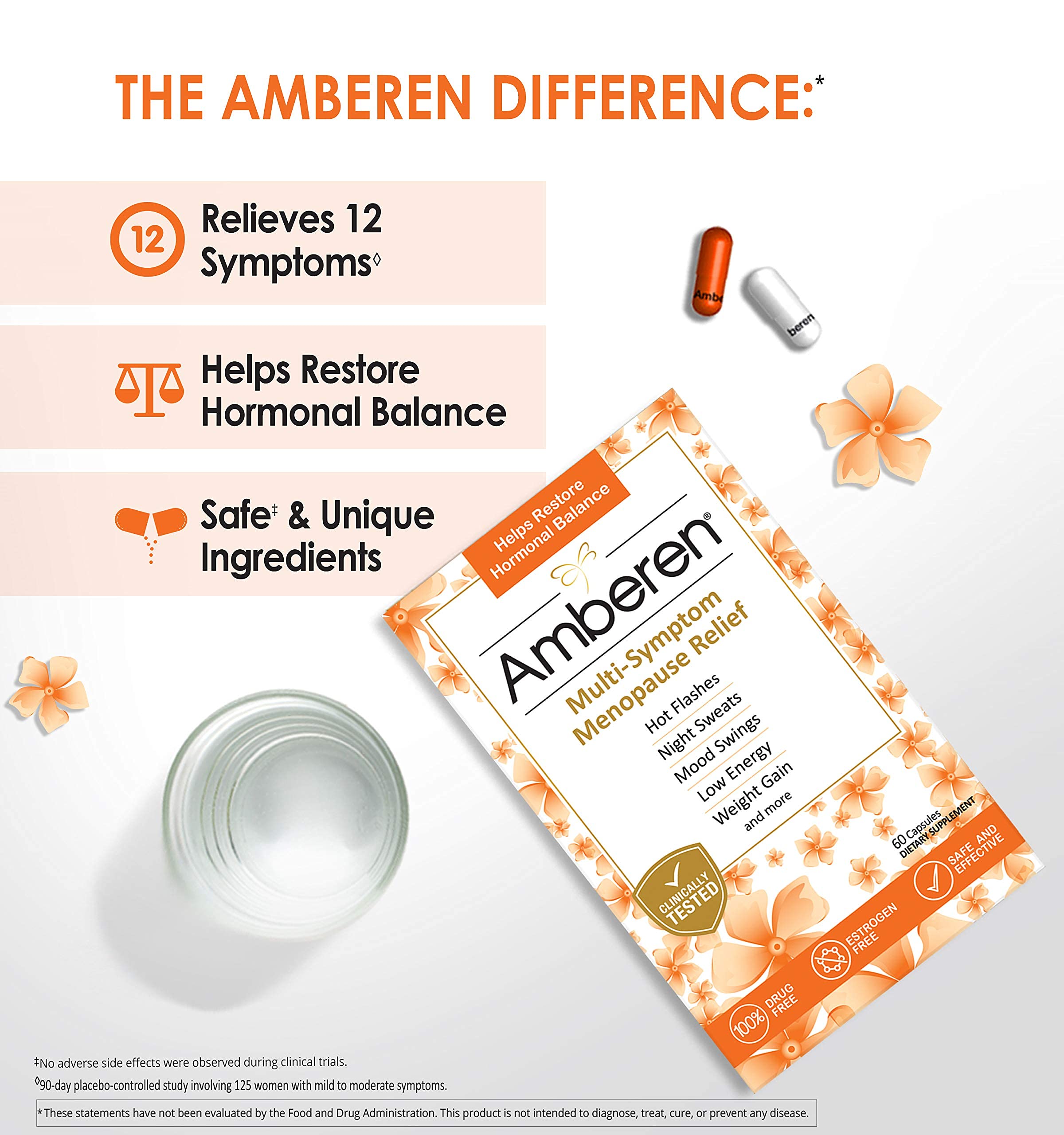 Amberen Safe MultiSymptom Menopause Relief. Clinically Shown to
