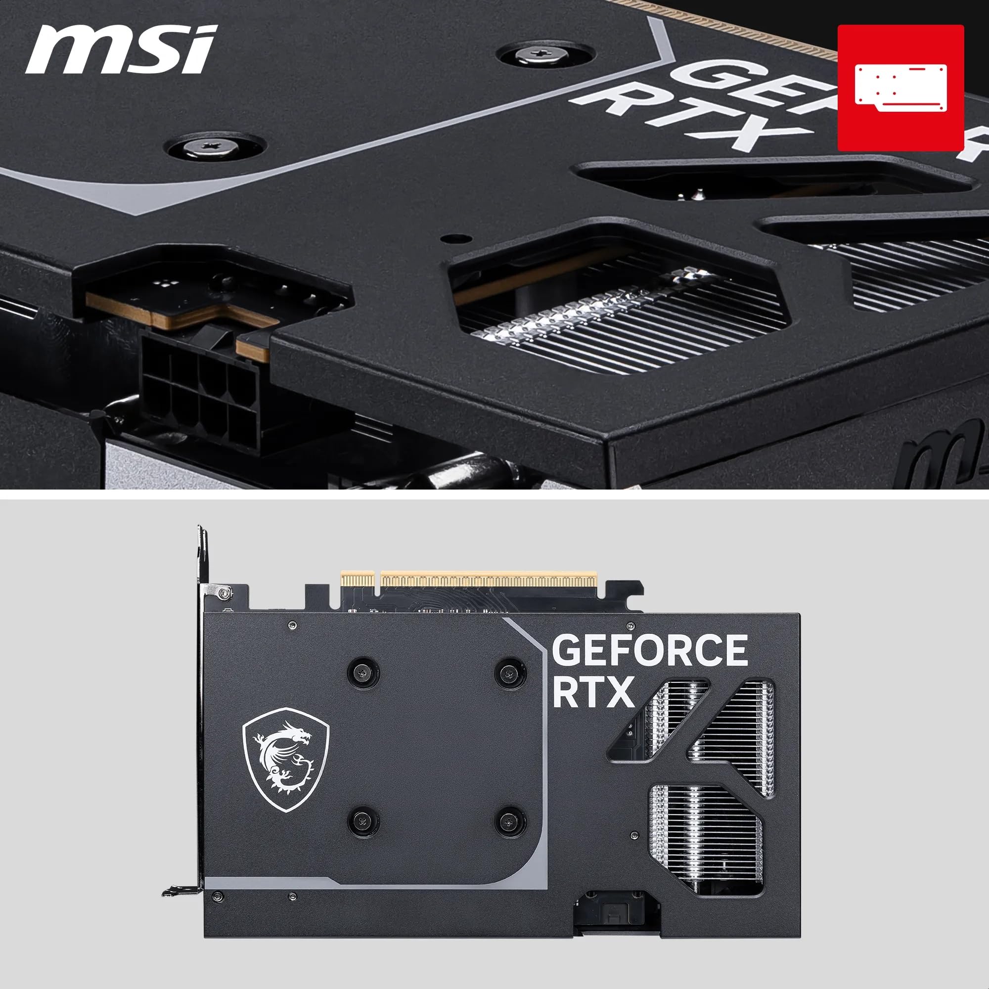 MSI NVIDIA GeForce RTX 5060 8G Ventus 2X OC Carte Graphique - 8 Go GDDR7 (28 GB/s /128 Bits), PCIe 5.0 - Double Ventilateur (2X Ventilateurs TORX 5.0), HDMI 2.1b, DisplayPort 2.1b