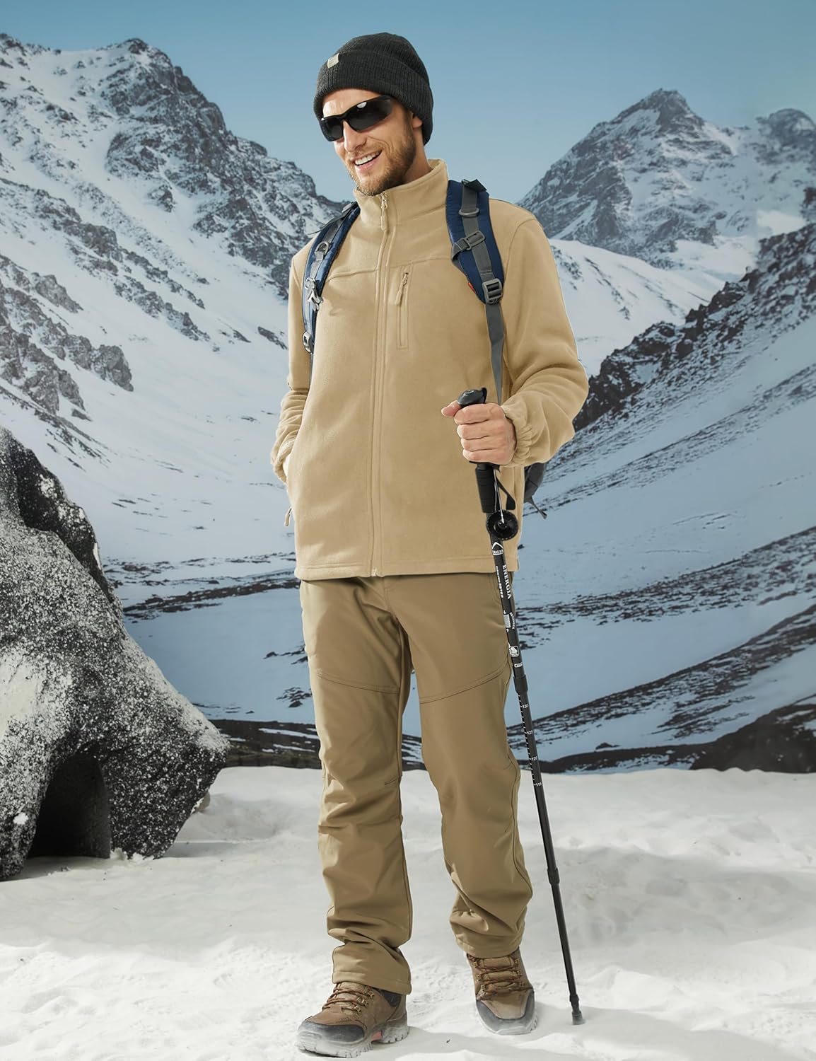 TACVASEN Men's Polar Fleece Jacket Full Zip Lightweight Tactical Jacket with Pockets Winter Coats Warm Casual Hiking Outdoor - Image 6