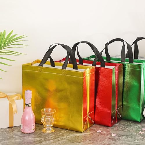 Miniatura 7 de Moretoes 16 bolsas de regalo grandes con asas, coloridas bolsas de regalo, bolsas de regalo a granel para cumpleaños, fiestas, compras y eventos (13