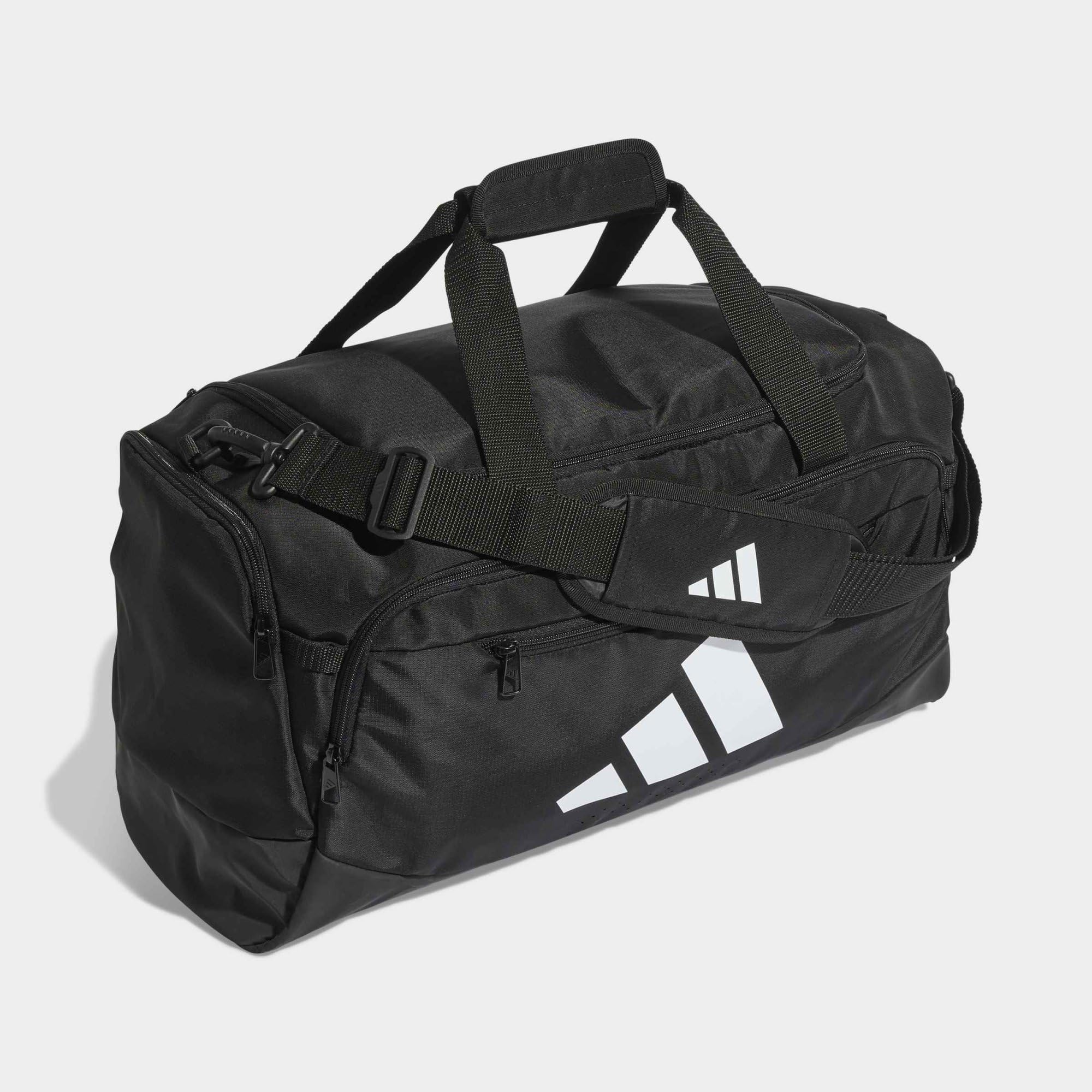 adidas Unisex Training Defender Duffle Bag Small Duffel Bag, Black/White, One Size