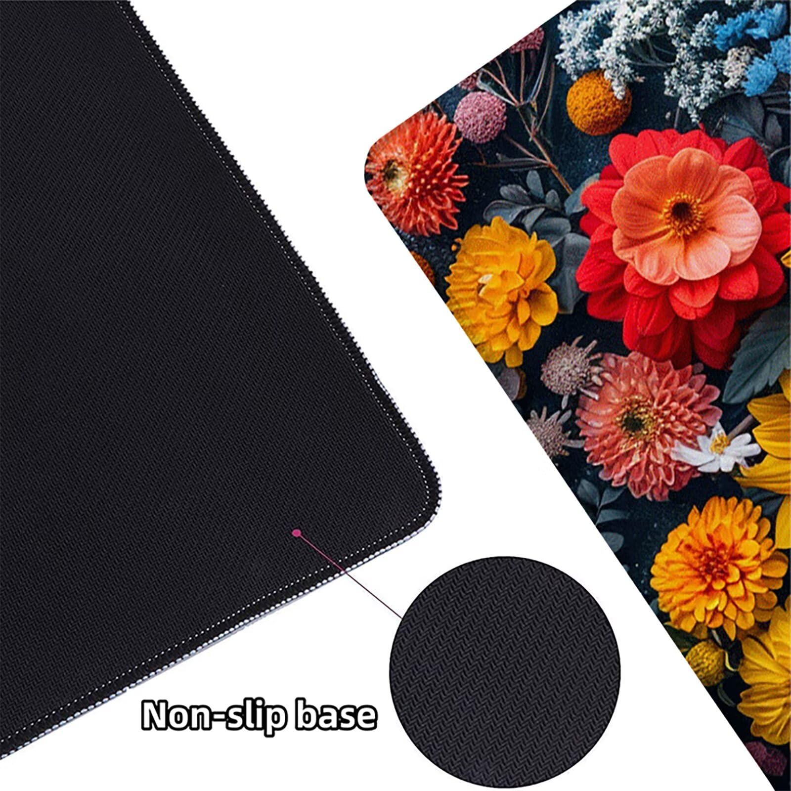 Flor Alfombrilla Ratón Gaming XXL 1500x800 mm, Alfombrilla Gaming Rosa Mousepad con Base de Goma Antideslizante, Impermeable Desk Mat para Teclado y Raton, Accesorios Gaming, Regalos de Hombre 5-2