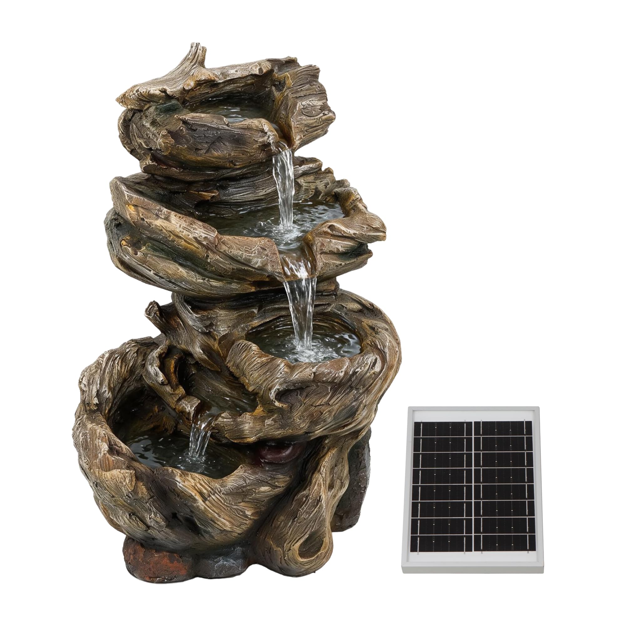 Streetwize  Solar Water Feature - Rock Stack Water Fountain - Brown