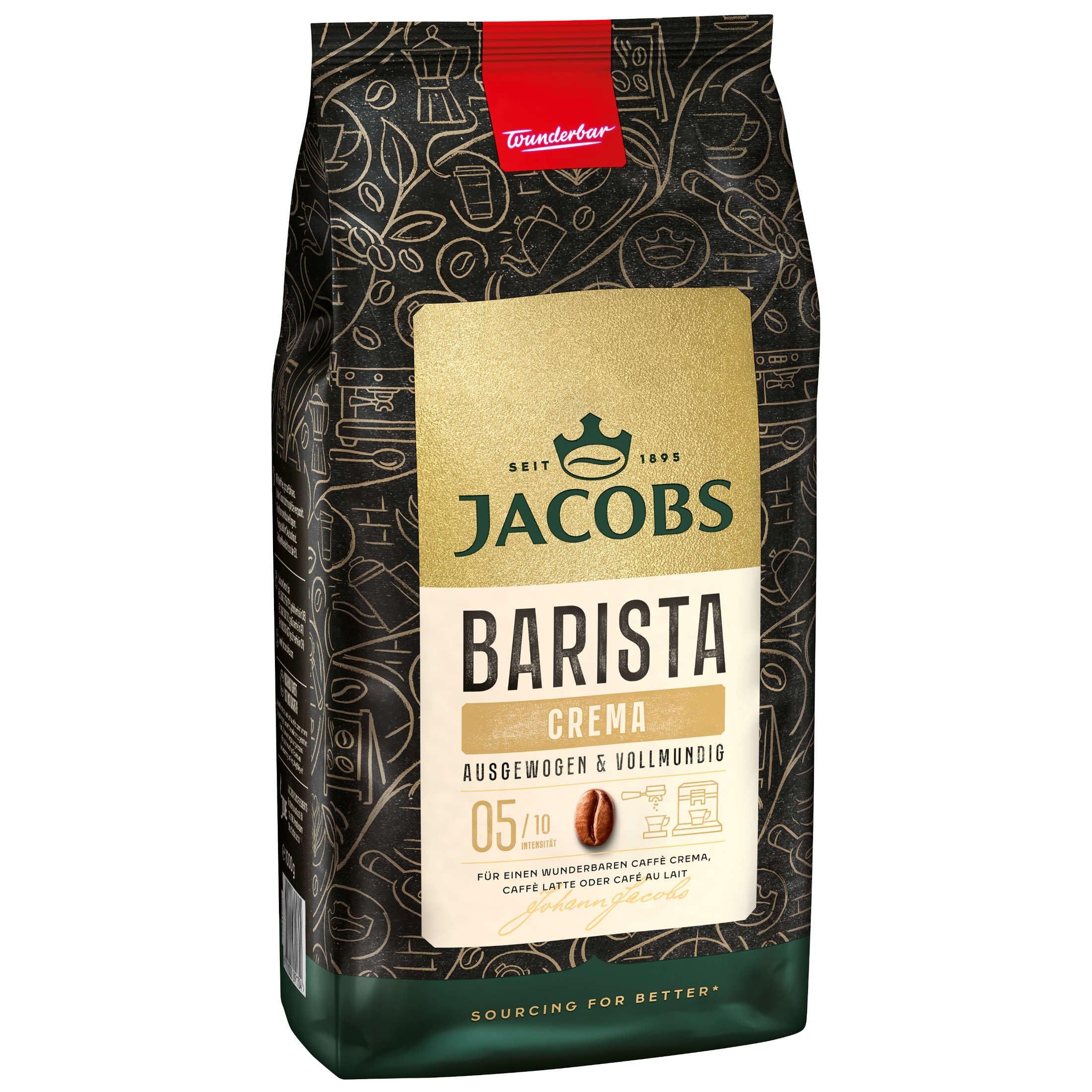 JACOBS Ziarna kawy Barista Editions Crema 4 x 1 kg cała kawa palona