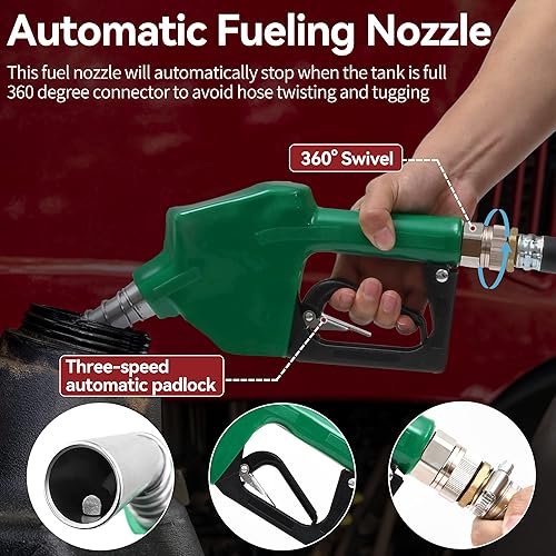 Miniatura 2 de YITAMOTOR Tanque diésel portátil de 55 galones, tanque de combustible diésel con bomba de transferencia eléctrica de 12 V con boquilla de