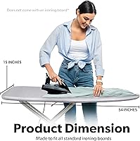 Vista 6 de Home Intuition Funda para tabla de planchar extra gruesa y almohadilla de hierro resistente a la quema con cierre de velcro y borde elástico, 15 x