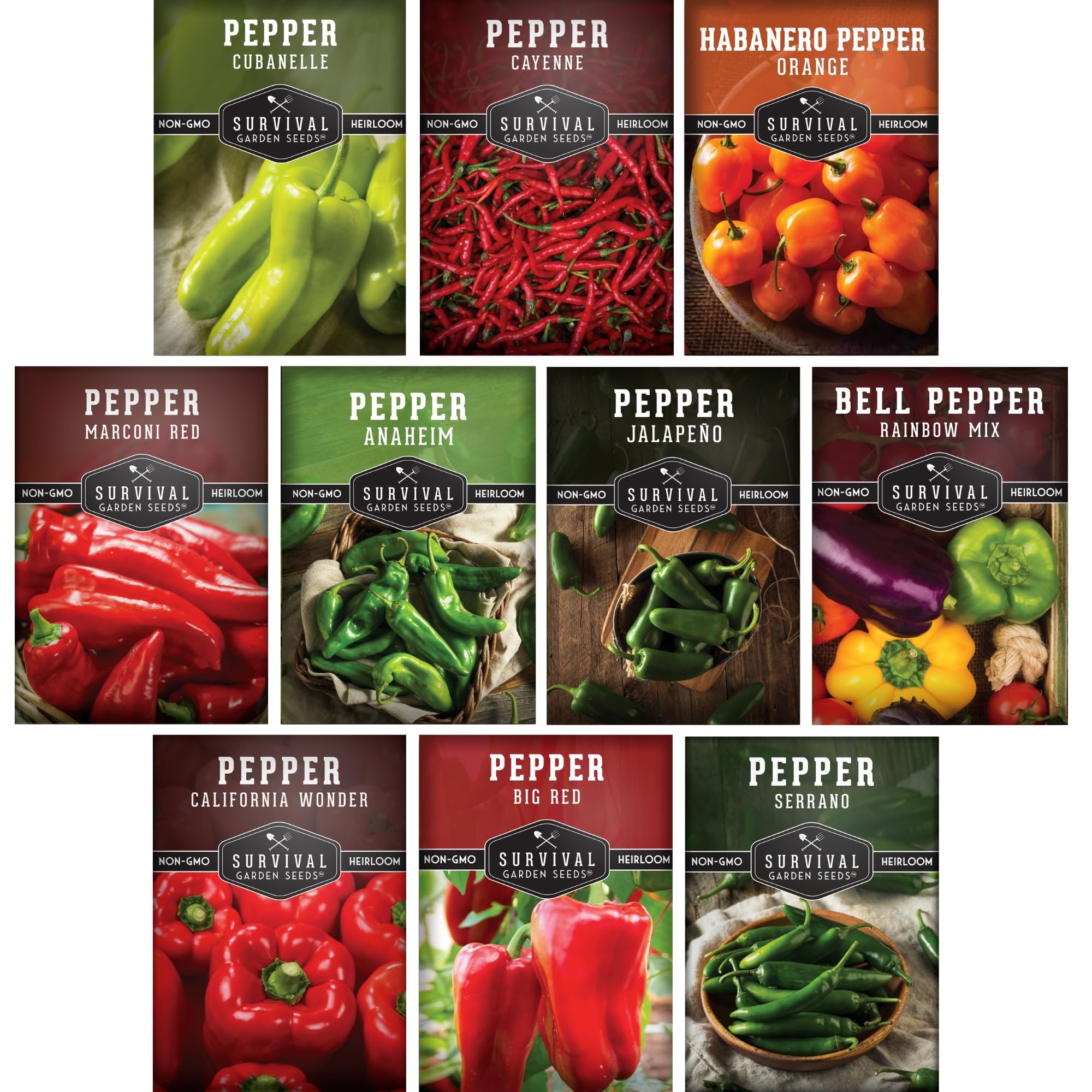 10 Pepper Seed Packs for Planting