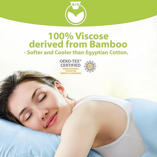 Vista 91 de BAMPURE - Juego de sábanas de 100 % viscosa de bambú, refrescantes, suaves, bolsillo profundo de hasta 16 pulgadas, 1 sábana encimera, 1 sábana Gris