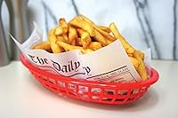 Vista 5 de Fox Run Forros de papel de cera para papas fritas, papel de periódico, 24