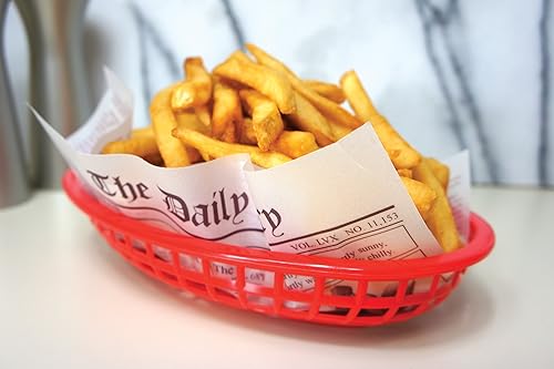 Miniatura 5 de Fox Run Forros de papel de cera para papas fritas, papel de periódico, 24