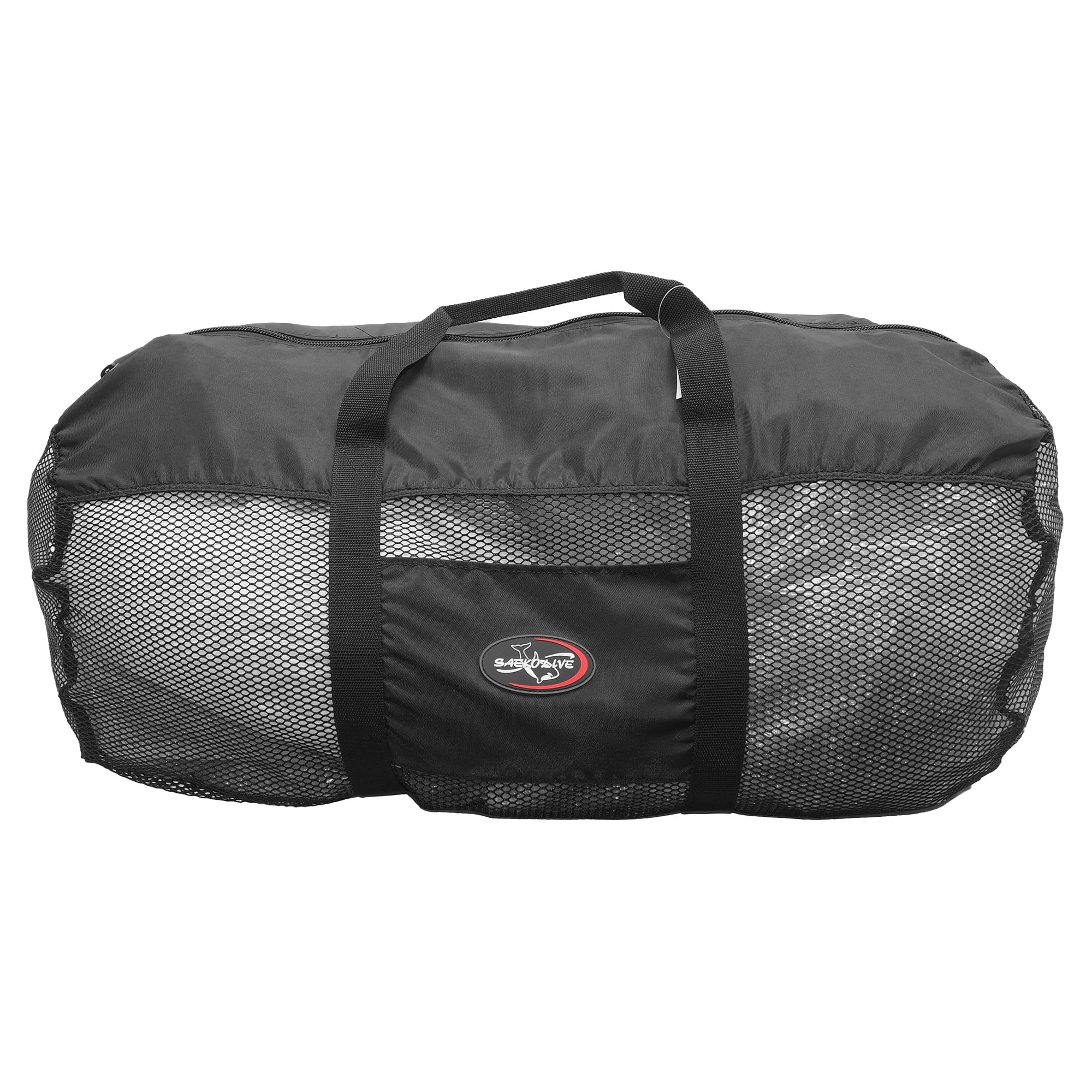 SAEKODIVE XL Mesh Beach Bag with Zipper - Foldable Extra Large Duffle Bag For Scuba Gear, Snorkel Gear, and Outdoor Water Activities
