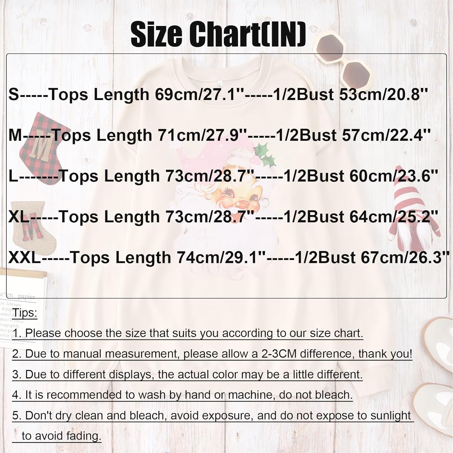 CM C&M WODRO Women Christmas Santa Sweatshirt Retro Santa Claus Shirt Crewneck Long Sleeve Xmas Sweater Holiday Pullover Tops - Image 4