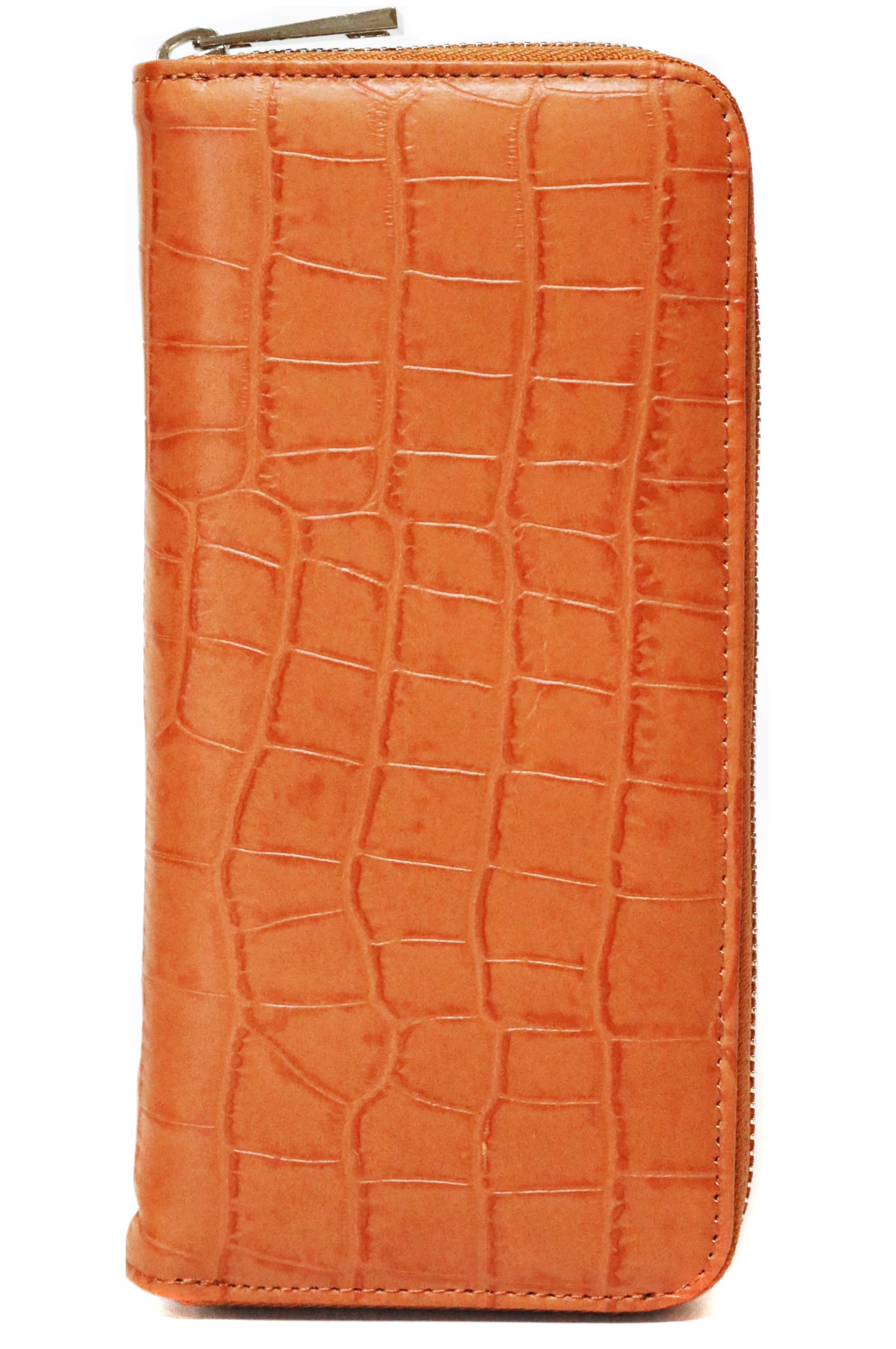 Amazon | キャメル クロコダイル型押し 財布 メンズ レディース