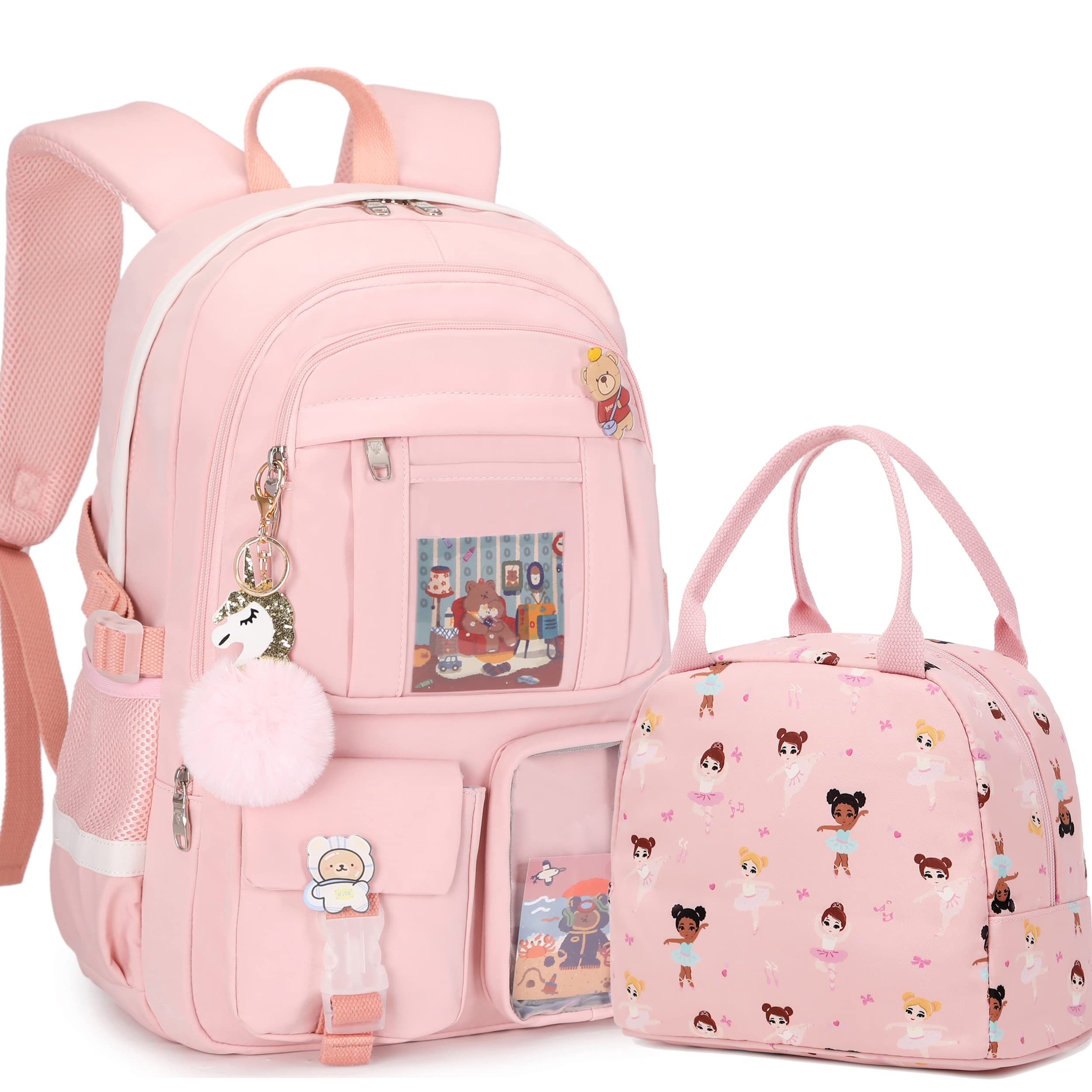 Cute Kitty Cat With Butterfly Backpack – Laptop Daypack For School, Travel, Teens & Kids | Blue Design, 11.6x6.9x16.7 Inches - View #3