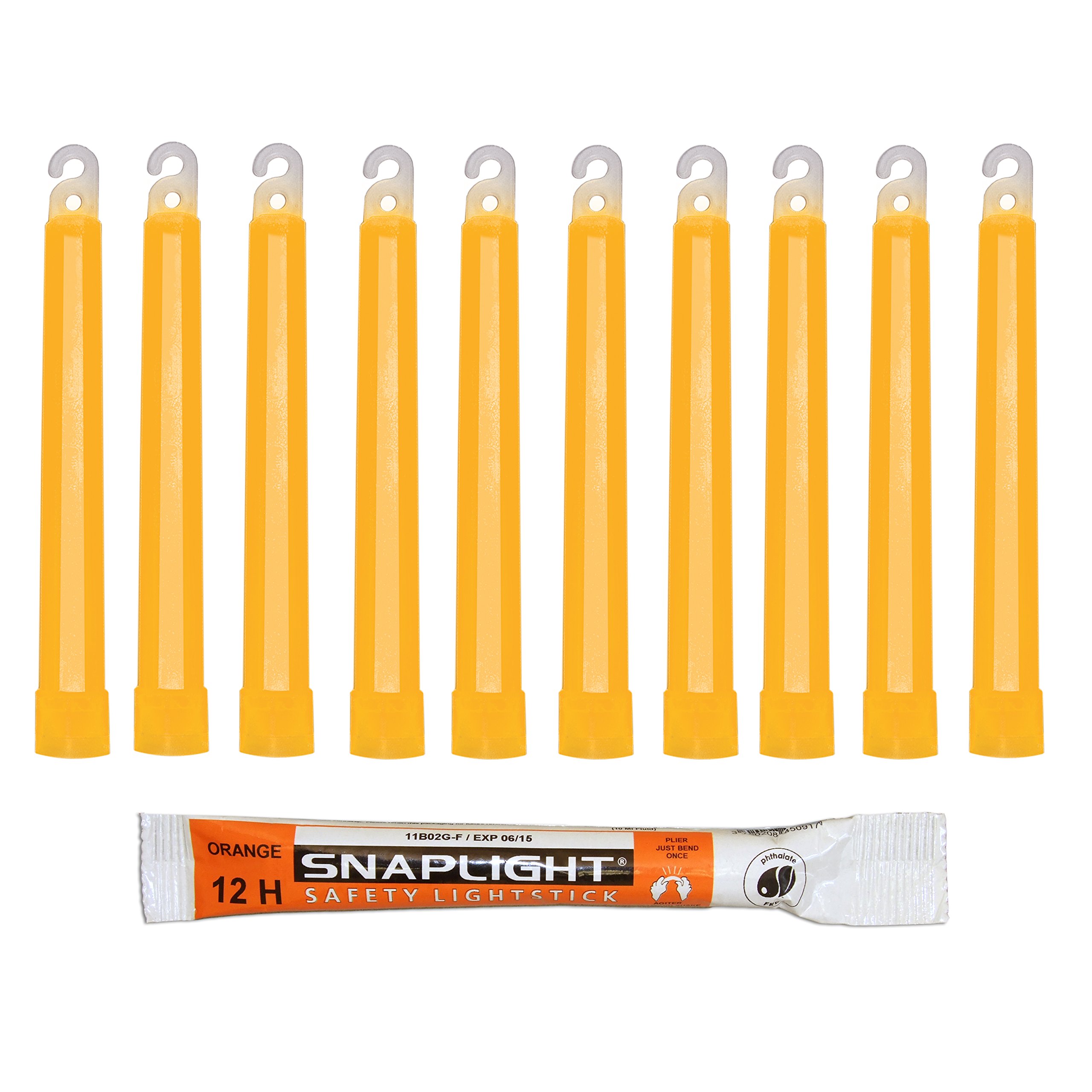 Cyalume SnapLight Orange Glow Sticks – 6 Inch Industrial Grade, Ultra Bright Light Sticks with 12 Hour Duration (Pack of 500)