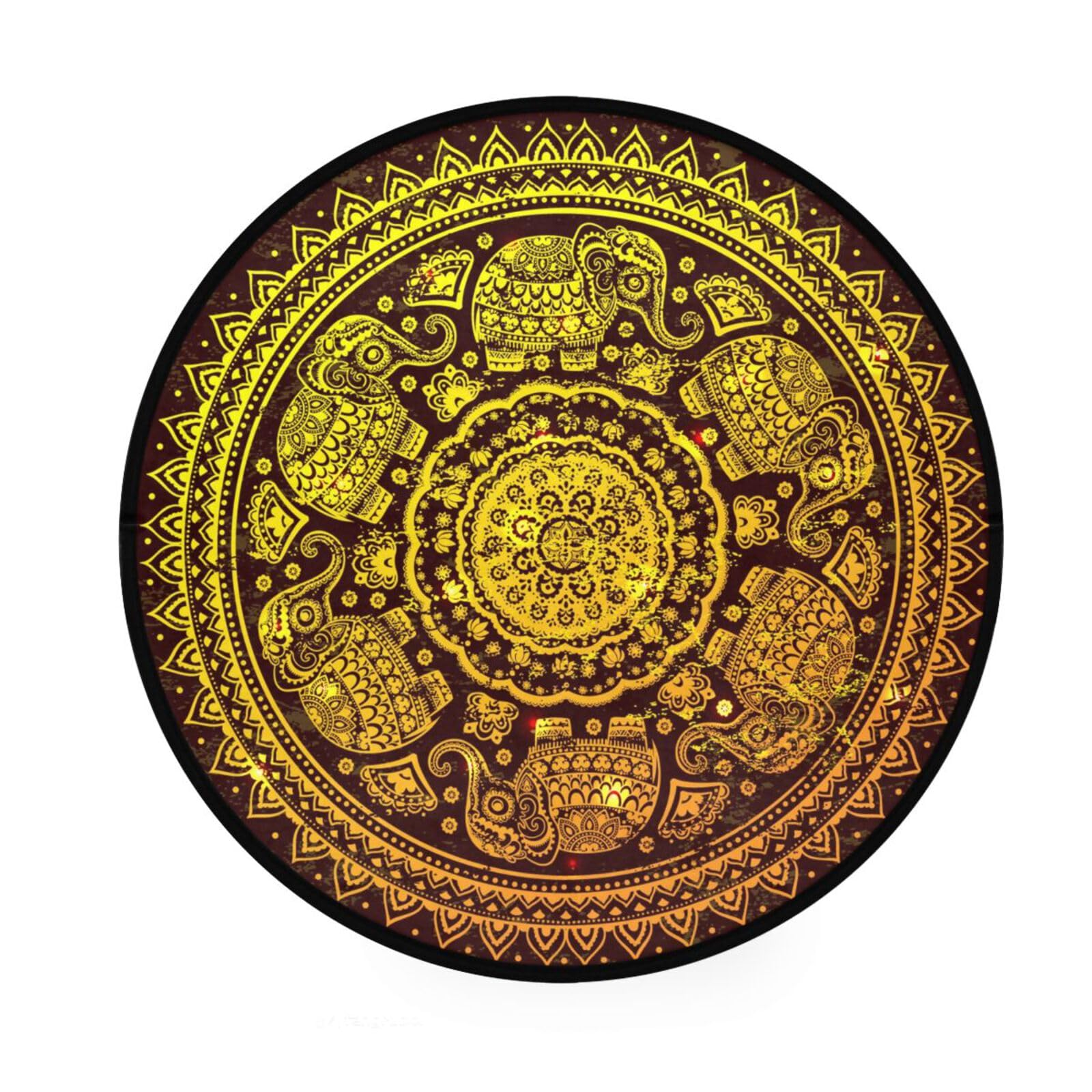 Tapis rond enfant antidérapant motif éléphant pour créer un coin jeu au salon