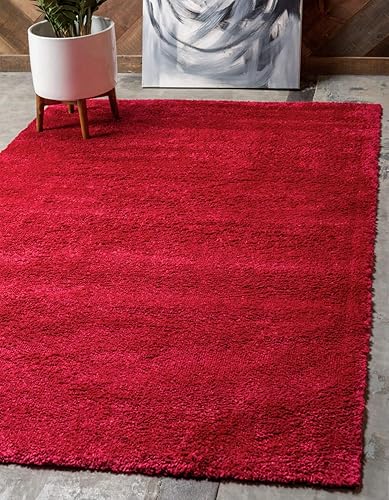 Unique Loom Colección Solo - Alfombra de área Calabasas (3 pies 3 pulgadas x 5 pies 3 pulgadas, rectangular, rojo)