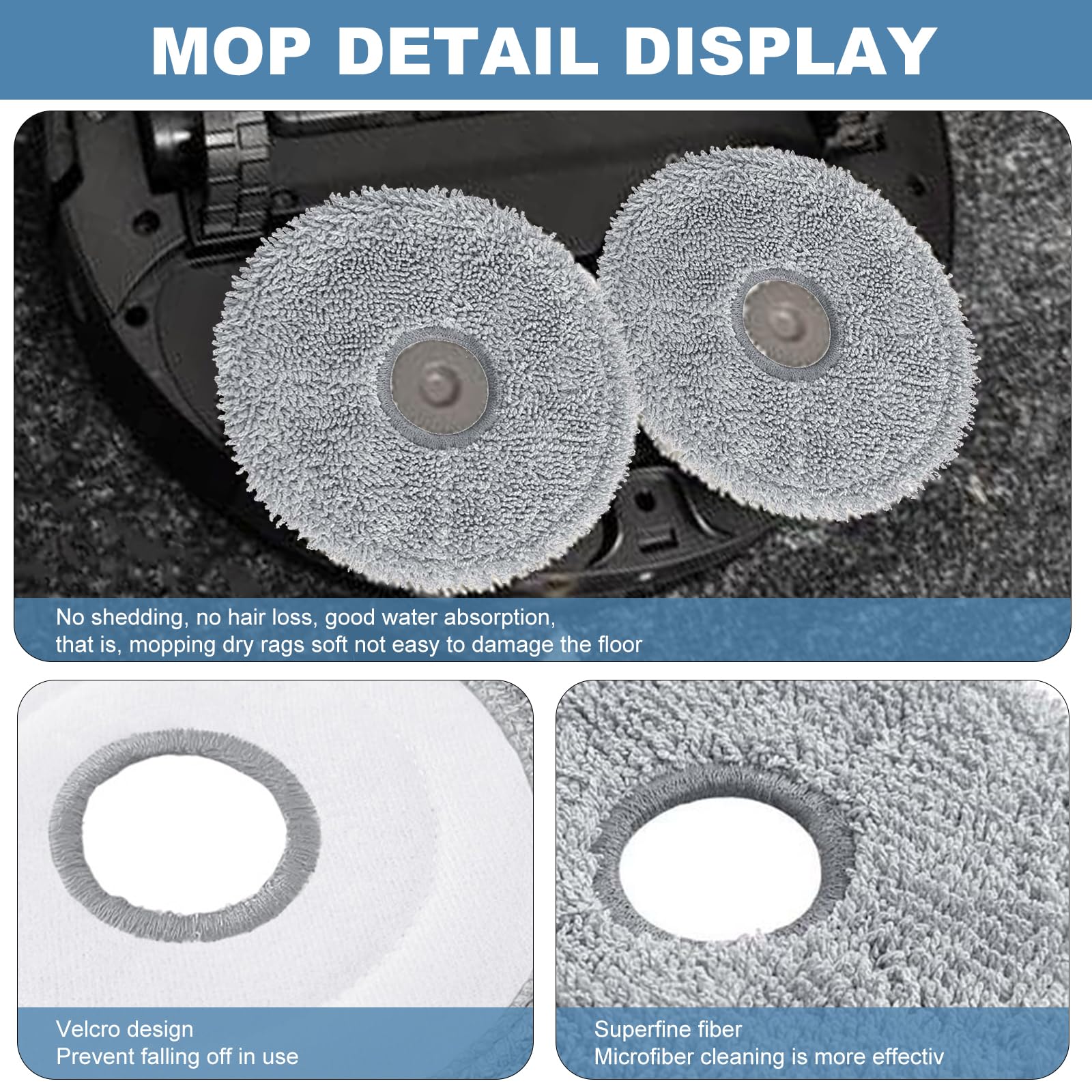 PhoebCynthi Accessories Replacement Parts Compatible with Dreame X40 Ultra/ L40 Ultra MOVA P10 Pro Ultra Robot Vacuum Cleaner, 2 Rubber Main Brush, 6 Filters, 6 Dust Bags, 6 Mop Pads, 6 Side Brushes