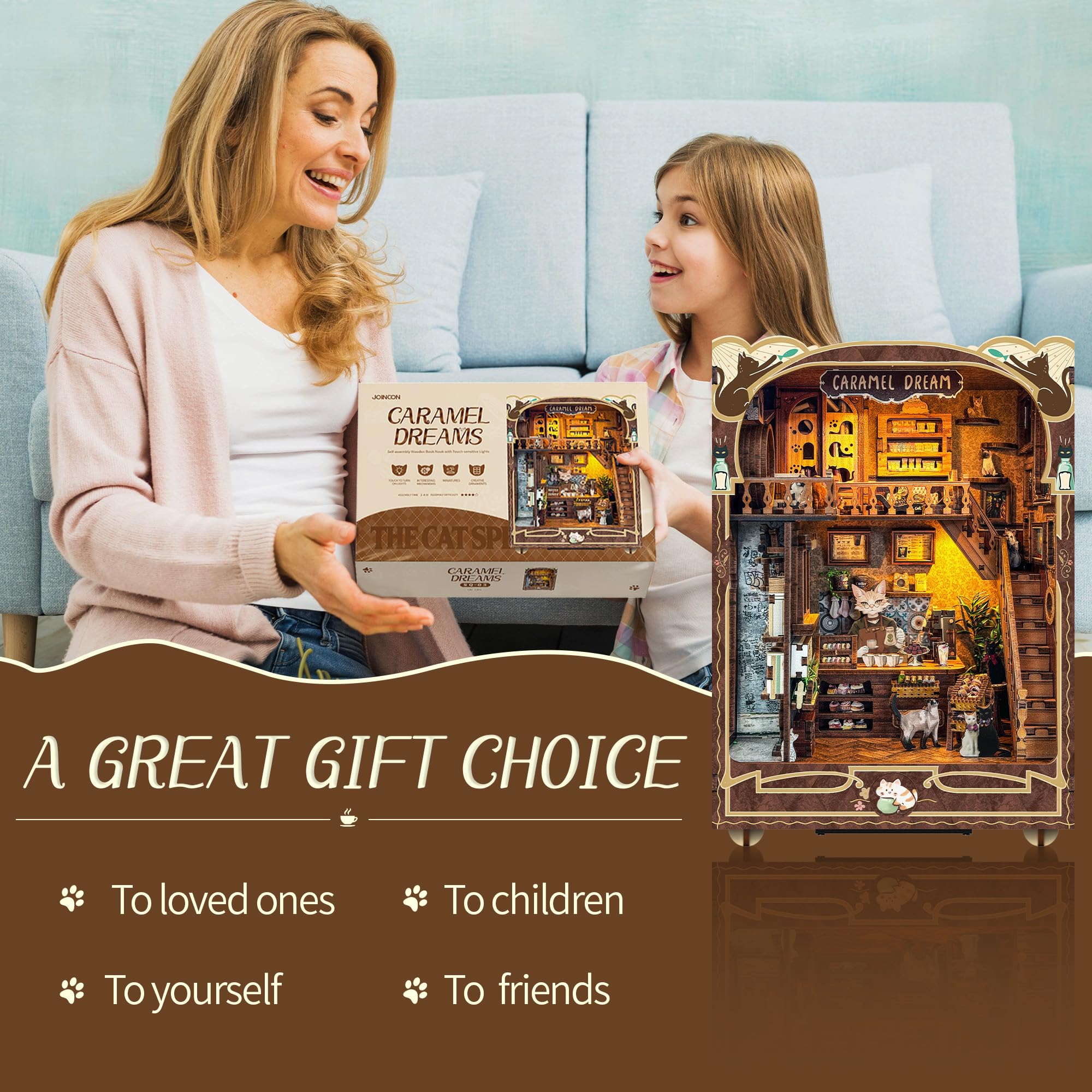 Kit Book Nook DIY per Adulti: LUMYCE Casa in Miniatura con Luci LED da Montare, Modellismo 3D Creativo per Decorare Librerie - Regalo Originale per Appassionati di Fai da Te