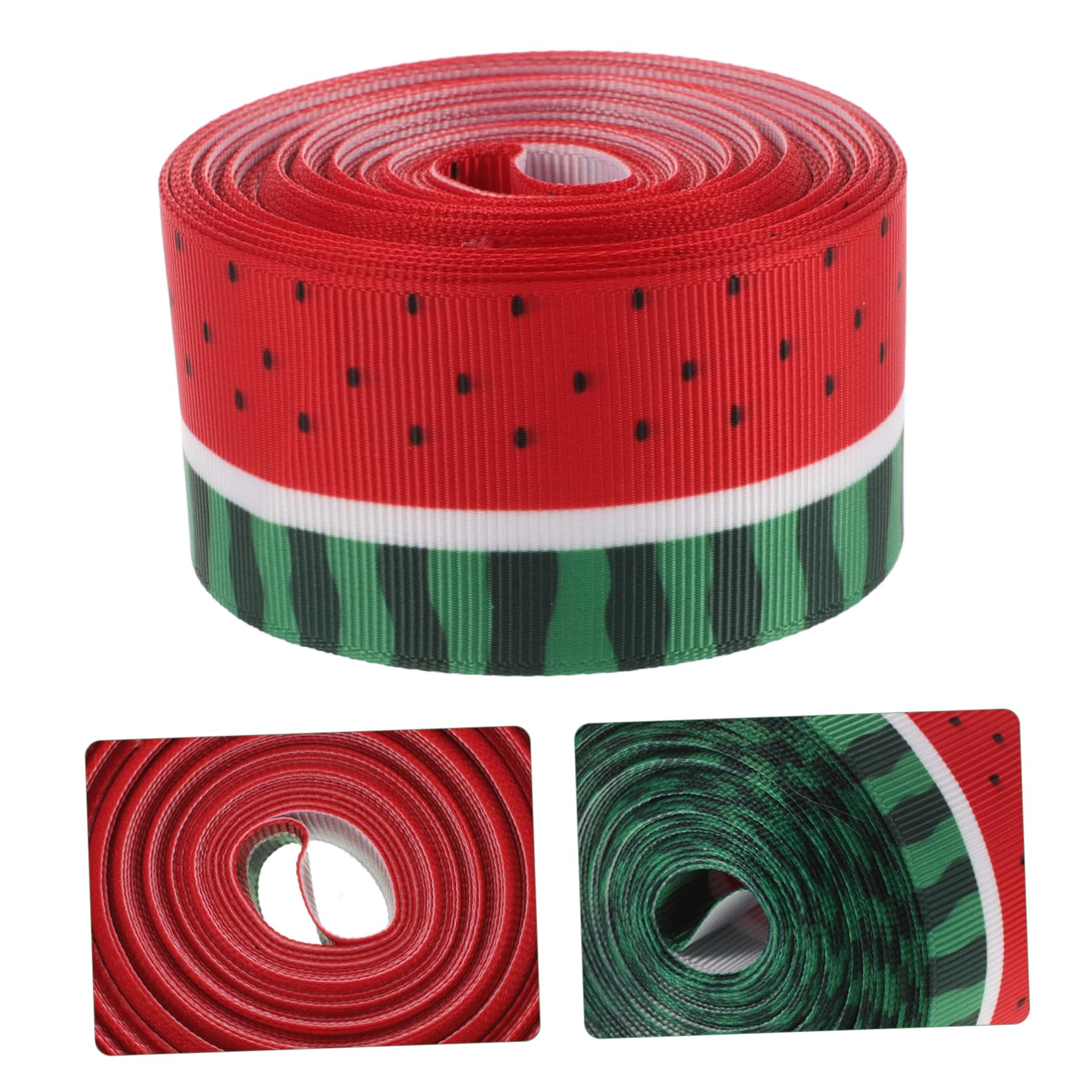 NUOBESTY 5rollen Wassermelonen-muster Geschenkband Yards Satinband Für Diy-dekoration Geschenkverpackung Und Bastelprojekte Leicht Und Tragbar Für Hochzeiten Partys Und Anlässe