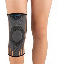 VITTO Kids Knee Brace - Osgood Schlatter Knee Brace Youth, Compression Sleeve for Boys and Girls from 4-14 years old Grey, S