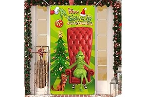 Grinch Christmas Pictures: Jolly Holiday Door Cover Decorations