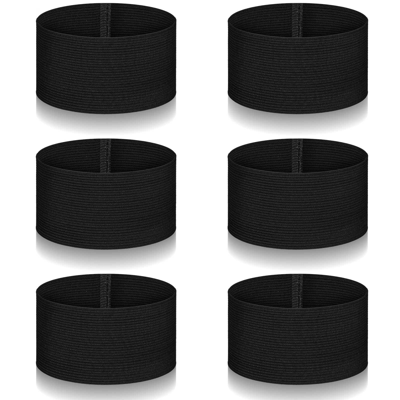 6 PCS Captain Armbands Black Elastic Arm Band, 5.9 x 2 in Adjustable Mourning Bands, Leader Team Sport Armband, Soccer Armbands for Memorial, Funeral, Volleyball, Basketball-image-22