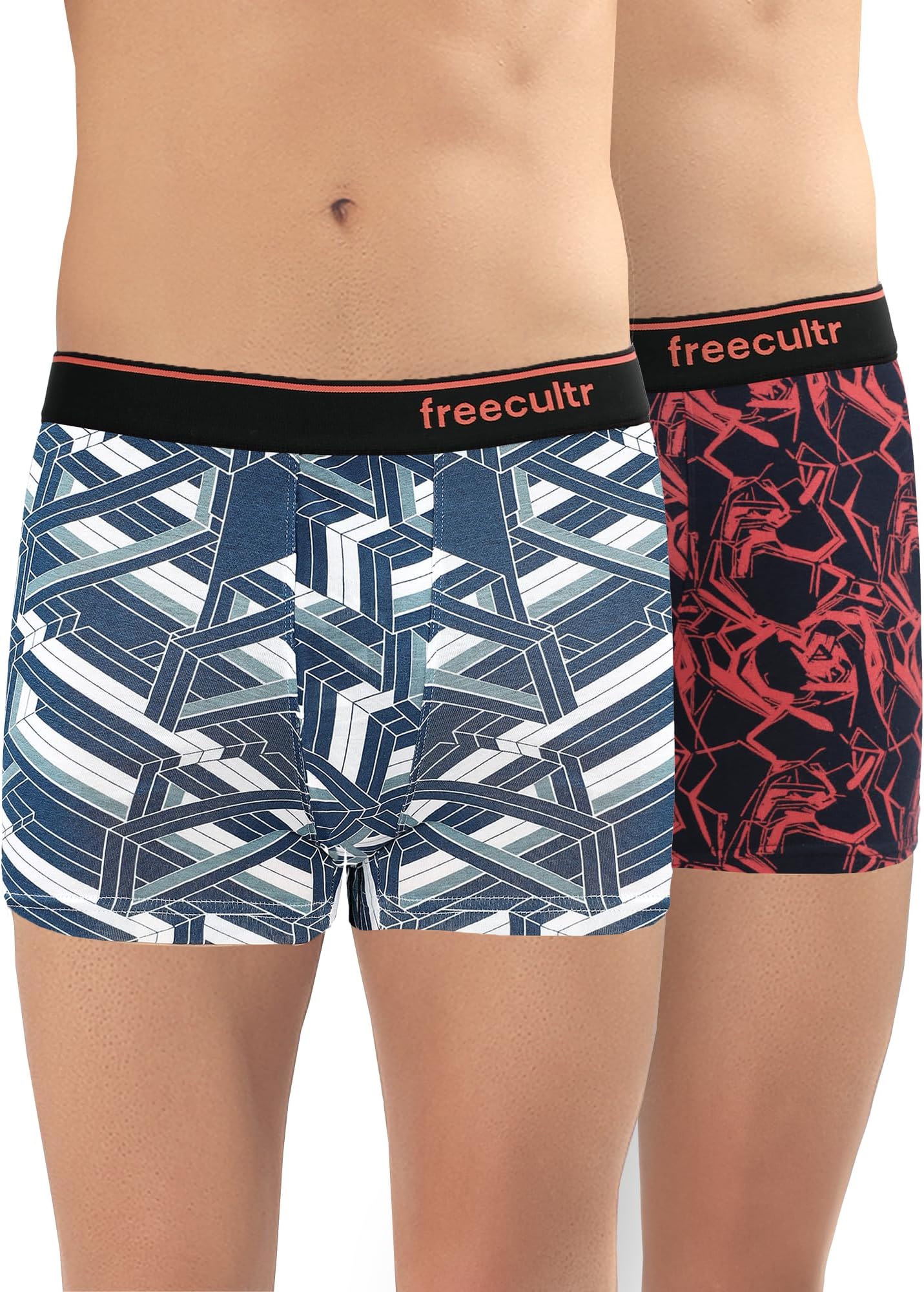 Men’s Tipline Cotton Trunk Stretch Printed Trunks with Stylish Waistband | Breathable Innerwear for All-Day Comfort