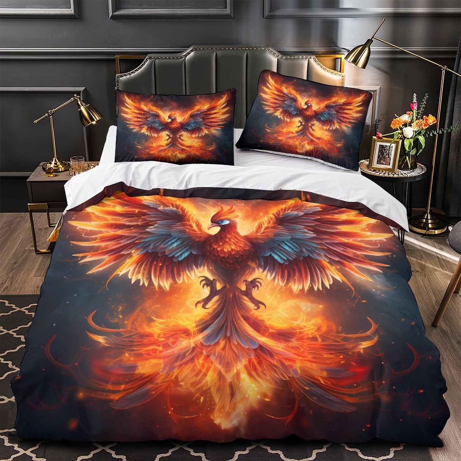 Linge de lit oiseau de feu ultra doux et résistant pour grand lit