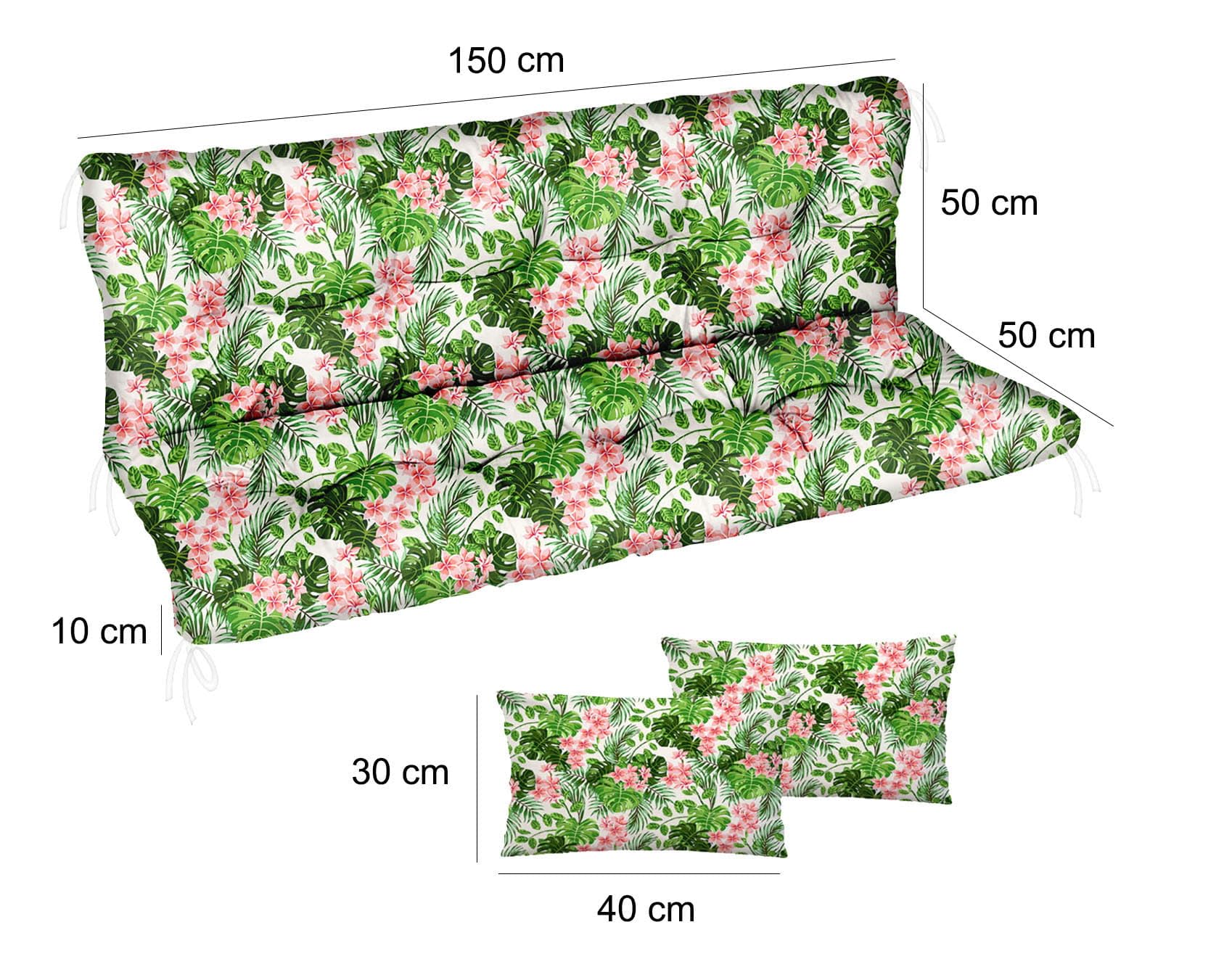 Ferocity Coussin imperméable pour balancelle de Jardin, Matelas 150x50x50 pour Meubles en Palette, Grand Confort Coussins avec Dossier, Meubles de Jardin, Paume Lumineux [133]