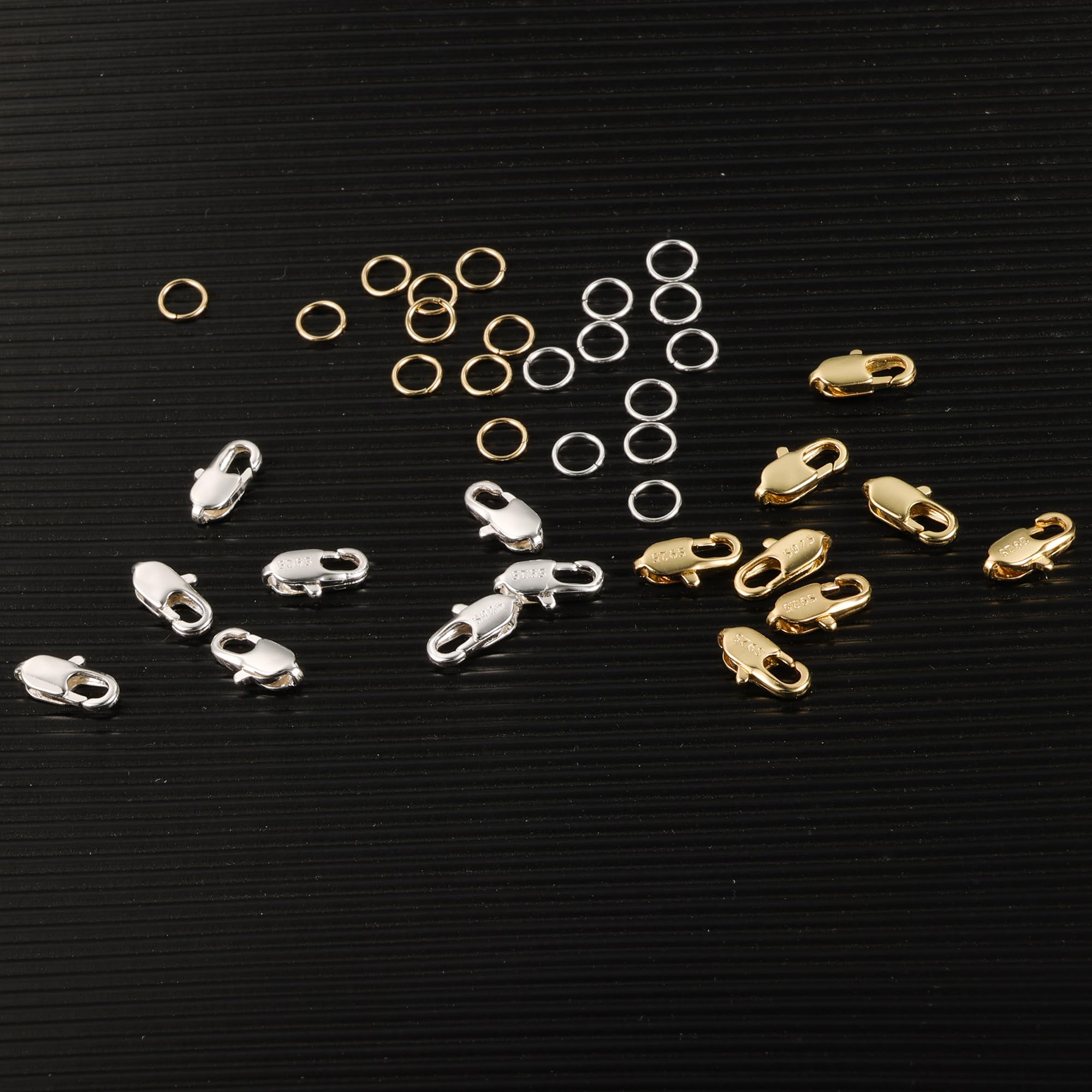 ALEXCRAFT Chiusure Per Collane 925 Fermagli E Anelli Di Salto 925 Moschettoni In Argento 925 Per Collane Creazione Gioielli Moschettone Oro Fai Da Te