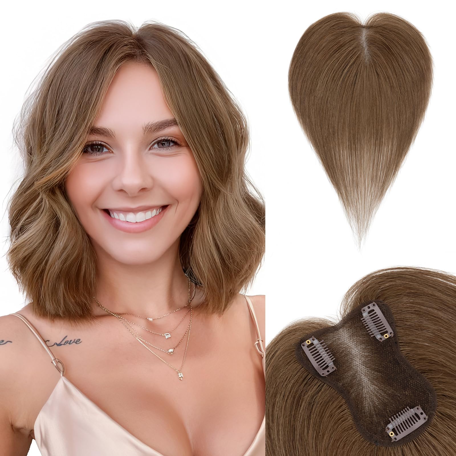 SEGOHAIR Hair Toppers for Women Human Hair 360°3D Coverage Lightweight