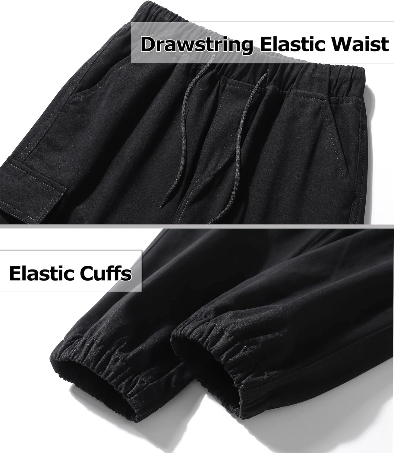 TLAENSON Boys Cargo Joggers Pants Elastic Waist Casual Jogging Trousers Bottom for Kids 6-16 Years - Image 7