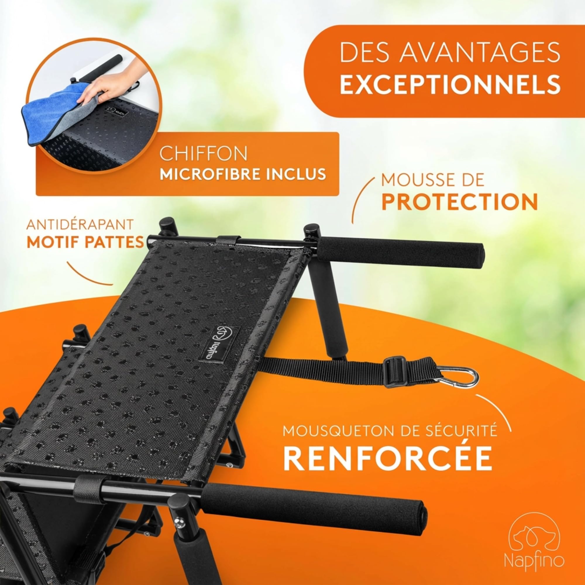 Escalier pour chien jusqu'à 60 kg – Rampe pliable pour chien – Rampe de voiture pour petits et grands chiens – Aide à l'entrée de la voiture – Rampe pour chien adaptée à toutes les voitures –