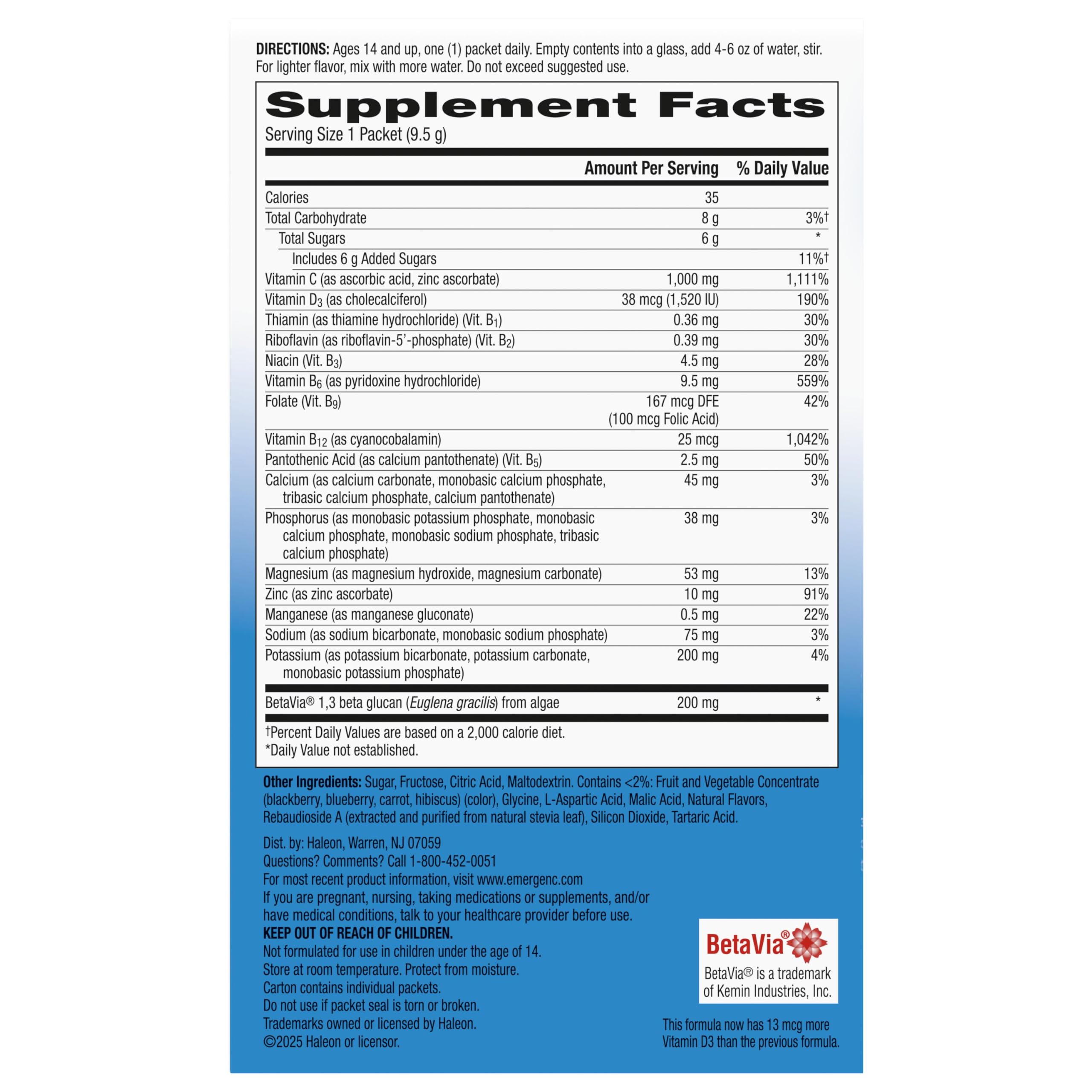 Emergen-C Immune+ Triple Action Immune Support Powder – 18 Count — Amazon image 10