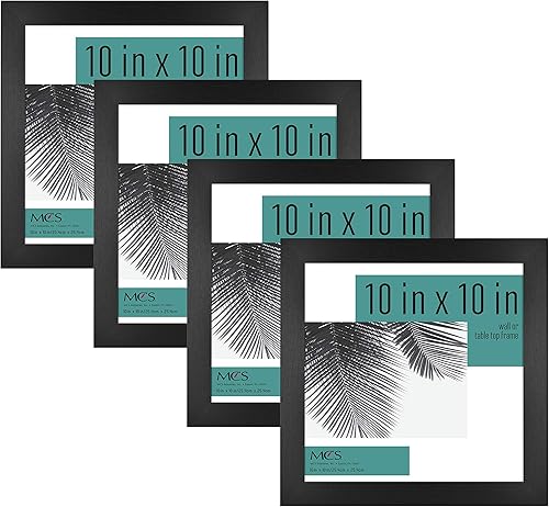 Vista 173 de MCS Studio Gallery - Portarretratos de textura de madera, negro, 10 x 10 pulgadas, para colgar y soporte posterior, marco cuadrado para fotos