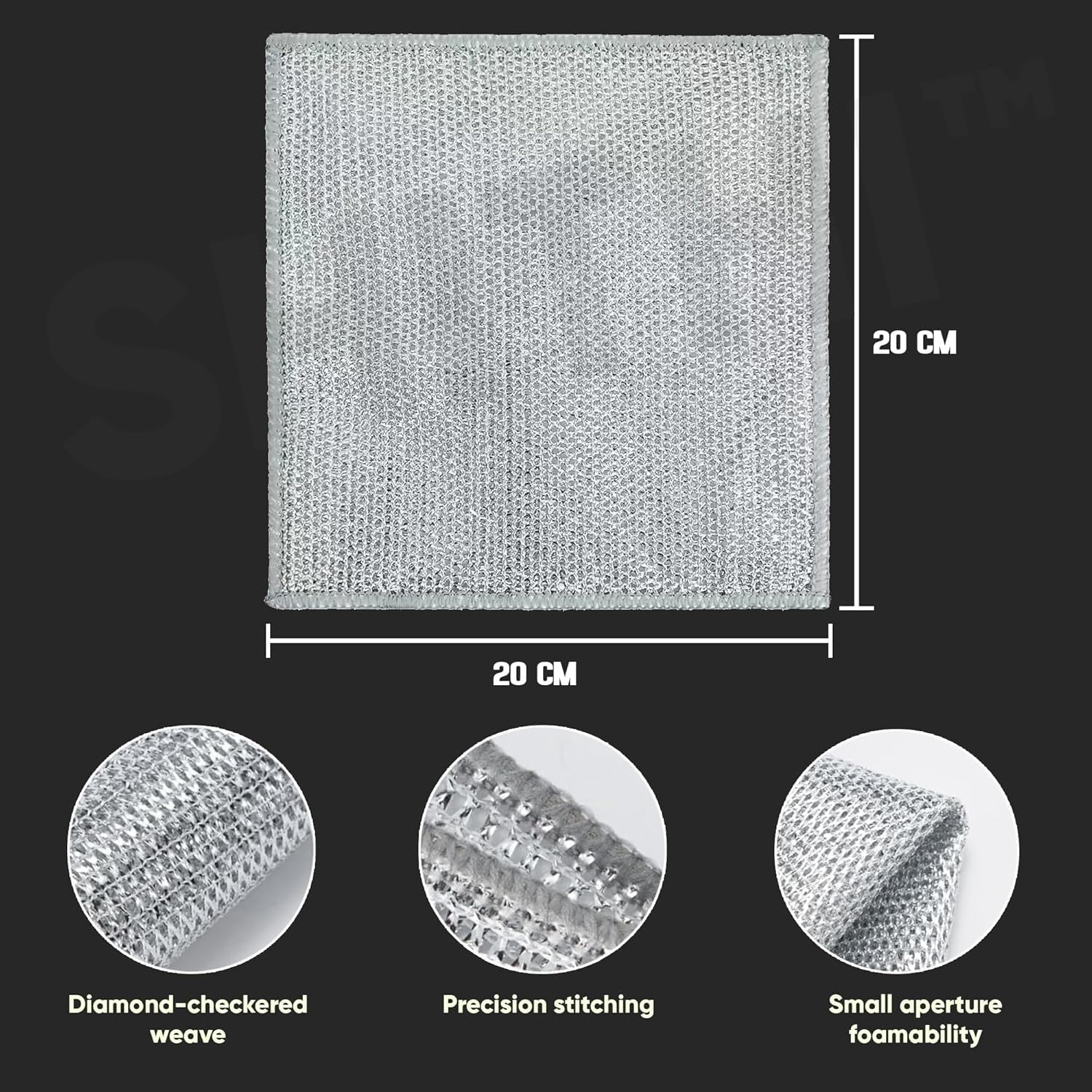 SHITHI 13-Piece Cleaning Combo – 10 Reusable Stainless Steel Wire Dishcloths + 3 Tile & Gap Cleaning Brushes | Multipurpose Scrubber Set for Kitchen, Bathroom & Home Use 4