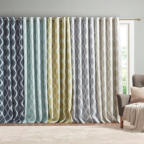 Miniatura 11 de Sun Smart Blakesly Cortinas opacas para ventana de patio, estampado Ikat, decoración de sala de estar, decoración de sala de estar, cortina con