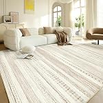 Boraya Area Rugs for Living Room: 5x7 Washable Boho Rug for Bedroom Large Neutral Bohemian Moroccan Farmhouse Geometric Dining Room Rugs Ultra Soft Floor Carpet Indoor for Home Office - Brown