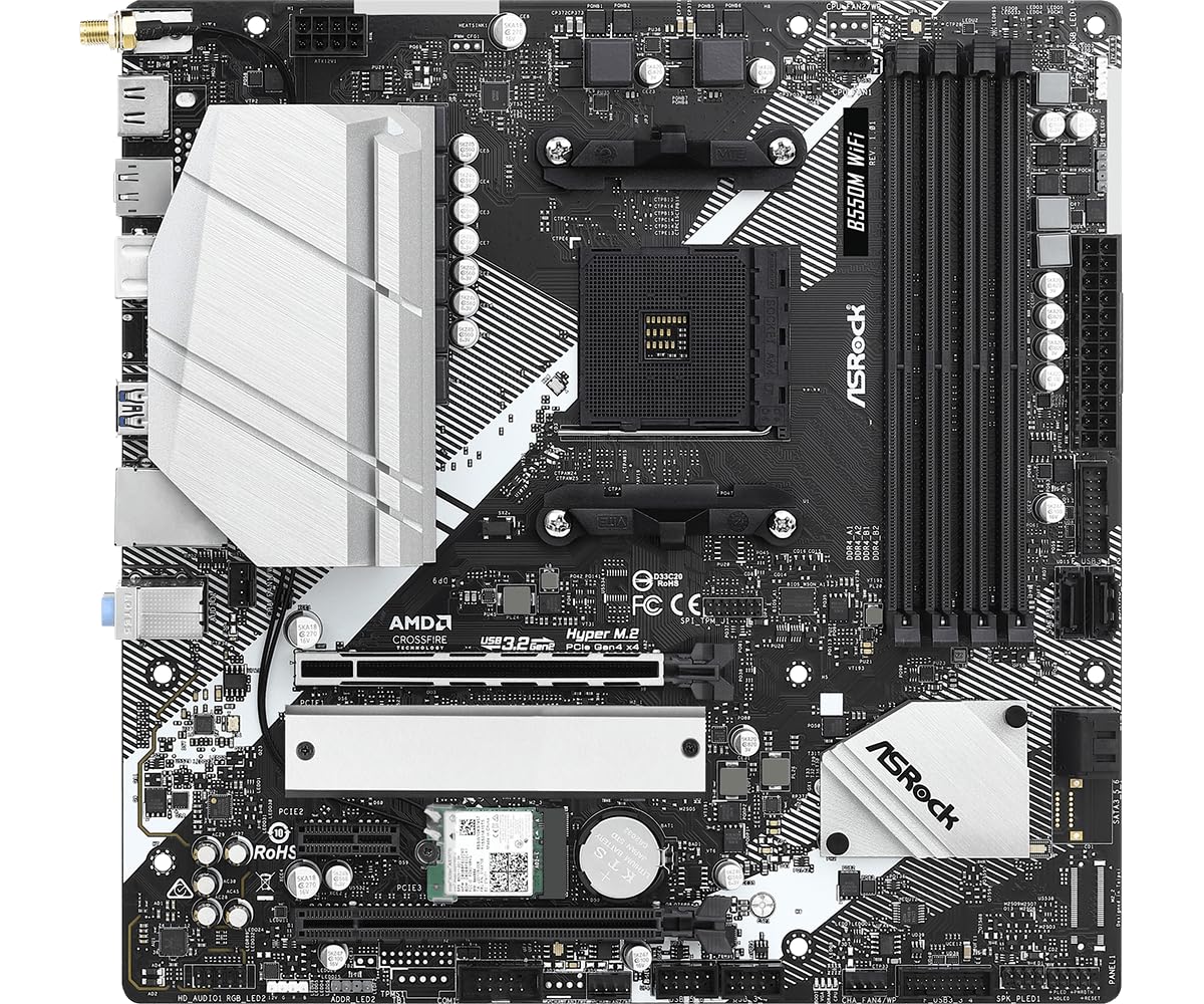 CPU Ryzen 7 5700xAsrock B550m wifi ak400 Amazon.com: ASRock B550M WiFi Micro-ATX Motherboard, AMD Ryzen