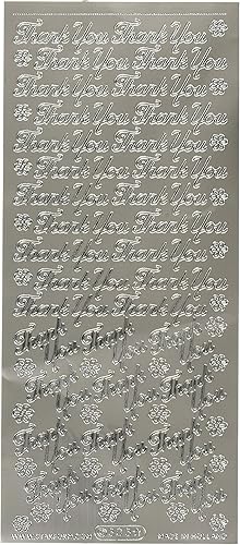 Starform 11031 - Adhesivos de agradecimiento, color plateado