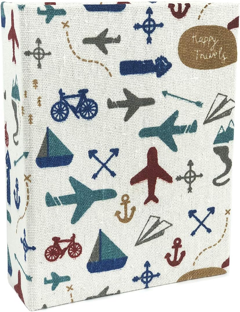 Edian Small Photo Album Baby Journal Album 4x6 Inches with Baby Belly Stickers (Aircraft, Cloth Cover)