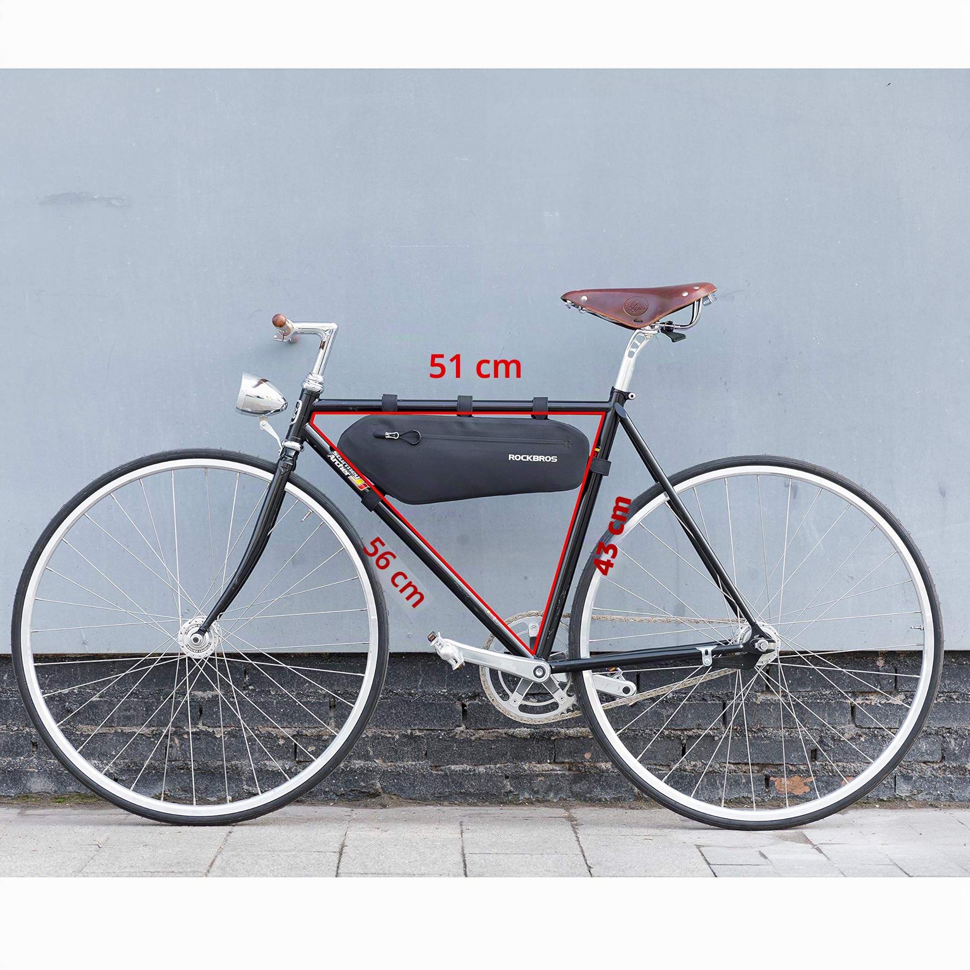 ROCKBROS Bolsa Cuadro Bicicleta Alforja Impermeable para MTB Bici Carretera Capacidad Grande 2,6L/3,4L, Negro