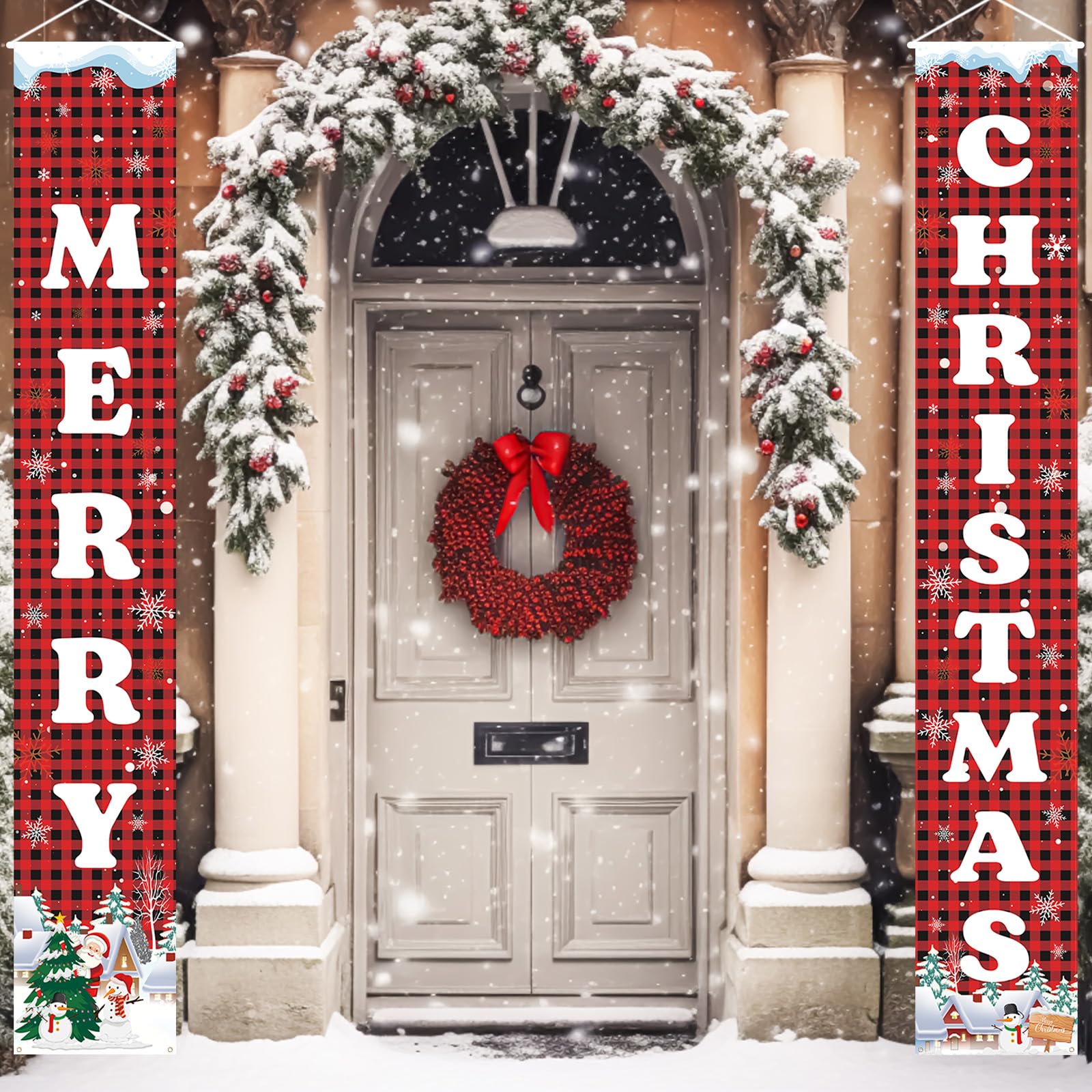 Weihnachts-Banner XXL 300x50 Cm – Mit Schneemann, Weihnachtsmann & Geschenken Für Festliche Wanddeko