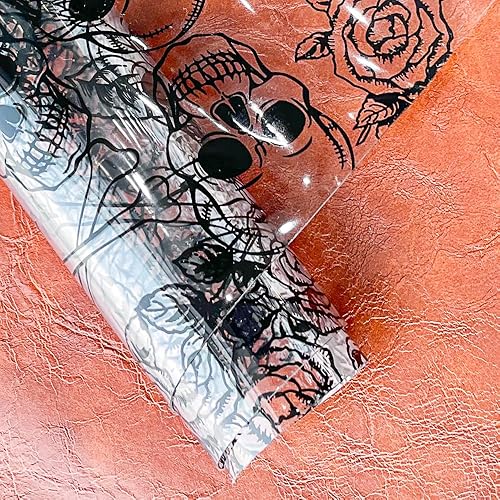 Miniatura 62 de HYANG - Hojas de piel sintética de vinilo holográfico transparente de PVC con diseño de pentágono grande, 1 rollo de 12 x 53 pulgadas