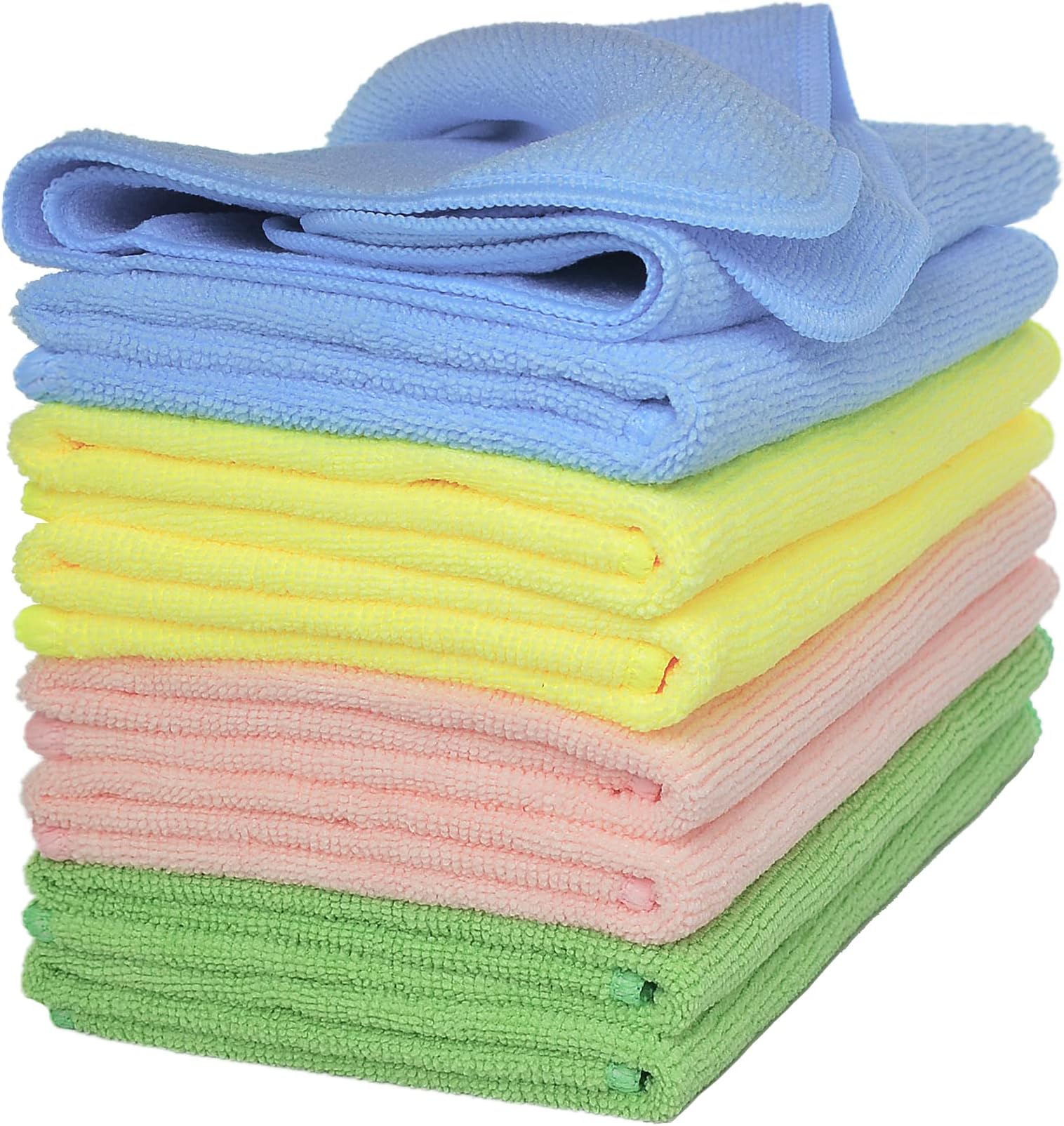 Microfiber Cleaning Cloth, Large Size 14.2 x 14.2 inches, 8-Pack, Thick and Large All Purpose Cleaning Towel, Microfiber Cloth, Cars, Glass, Window, Machine Washable, Lint-Free
