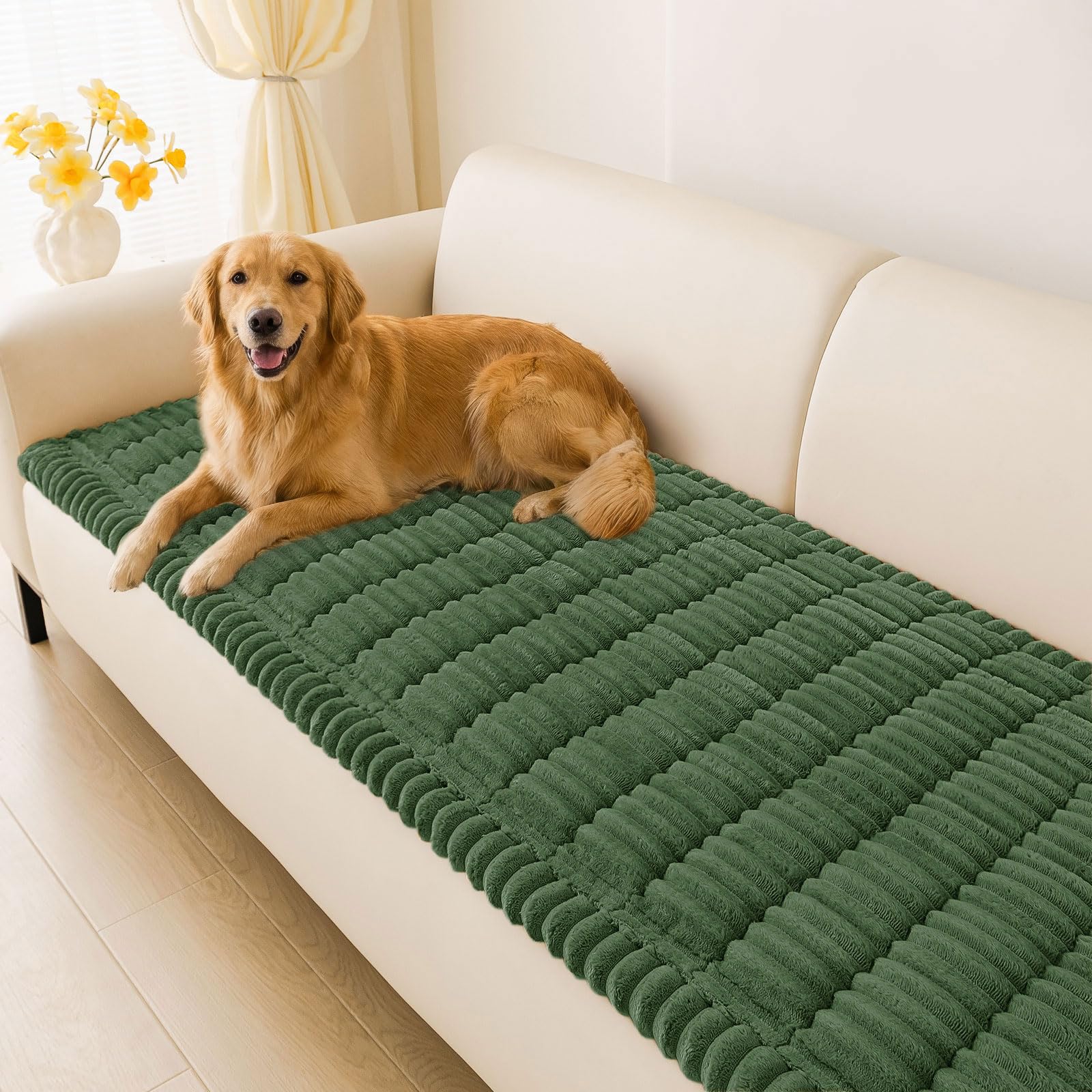 Photo 1 of hyha Couch Cover for Dogs, Washable Non Slip Plush Flannel Sofa Protector