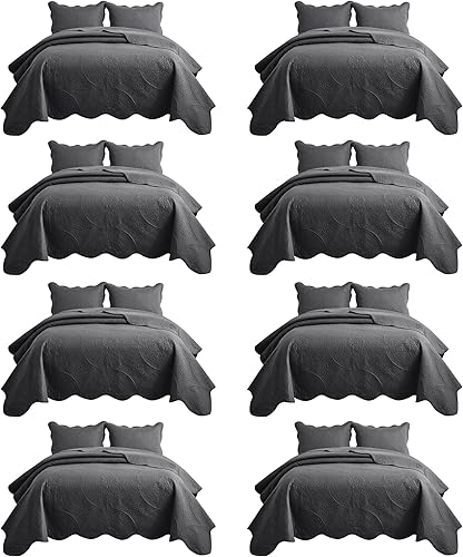 Vista 76 de IR Imperial Rooms Juego de ropa de cama Twin Quilt (68" x 86") – Paquete a granel de 10 al por mayor para hoteles, dormitorios de invitados y Beige